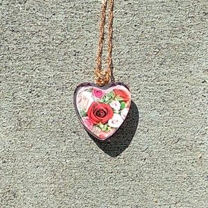 I love you rose heart necklace